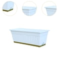 thumbnail image 6 of figatia Window Box Planter Flower Pot Detachable Tray Decoration Container Rectangle Planter Box with Drainage Holes for Porch Office White, 6 of 8