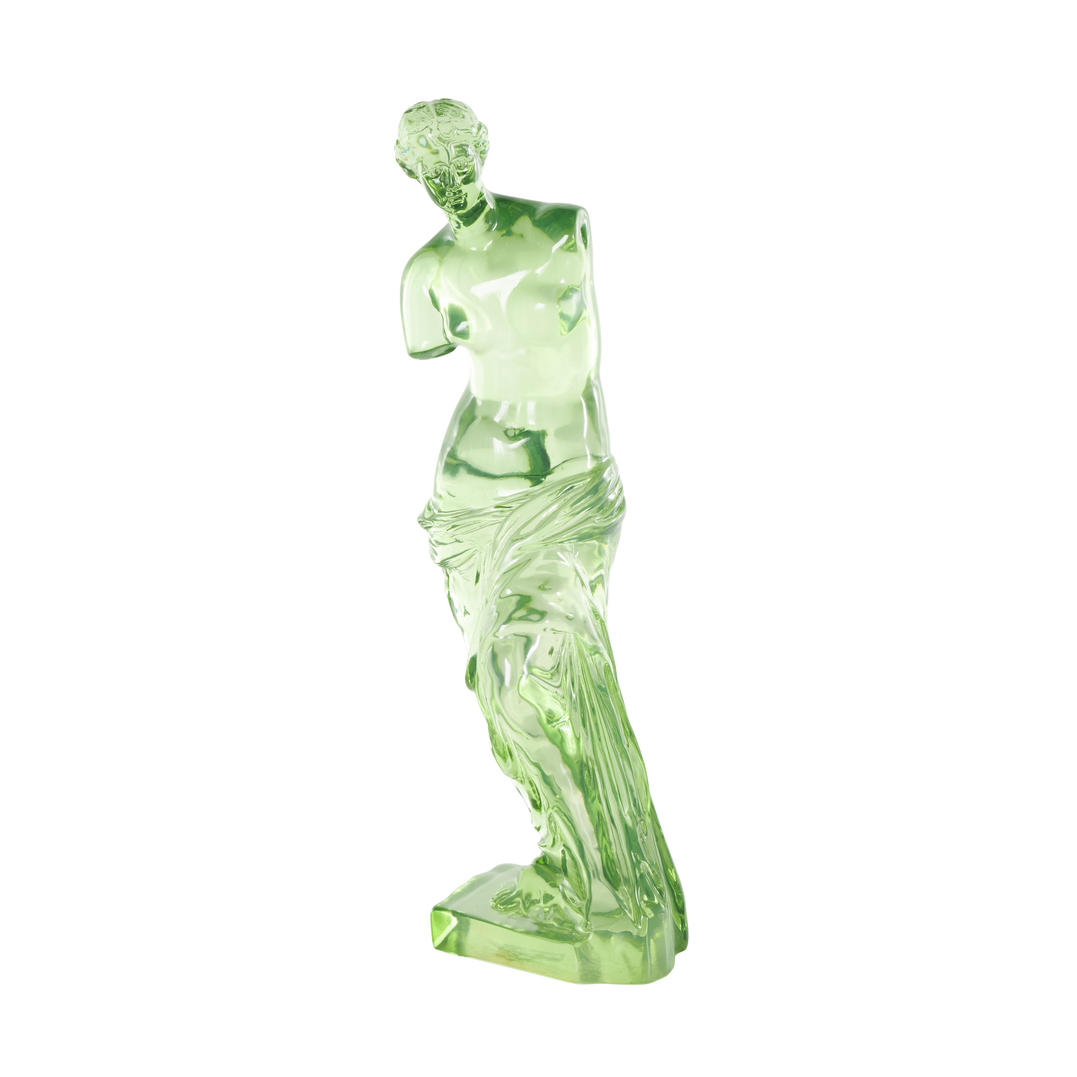 6" x 18" Green Resin Tinted Woman Sculpture, by DecMode