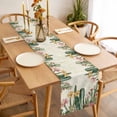 thumbnail image 3 of Vintage Green Cactus Table Runner - 90 Inch Long, Kitchen Dining Table Runner Dresser Scarves, Spring Floral Watercolor Botanical Farmhouse Decor for Coffee Tables Wedding Party Banquet, 3 of 8