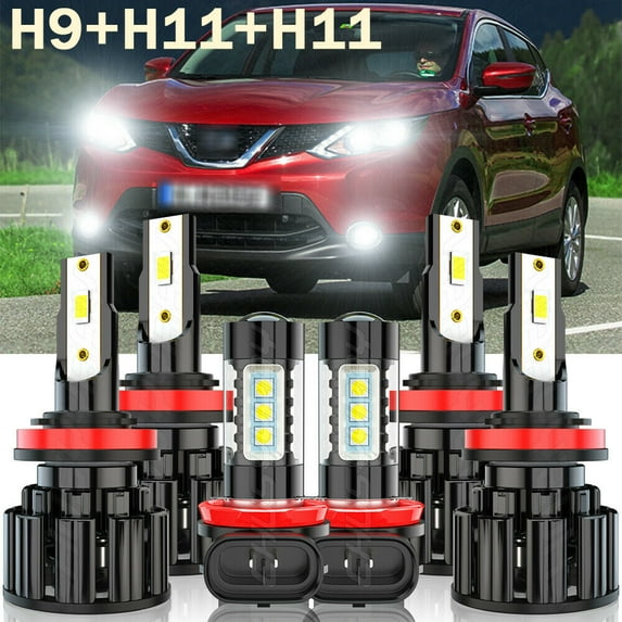 LED Headlight Kit Replacement For 2017-2019 2020 Nissan Kicks H11 H9 H11 Ultra Halogen Headlight Bulbs 6000K White