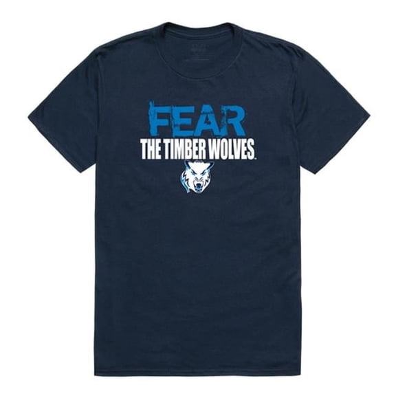 W Republic  Northwood University Timberwolves Fear College Short Sleeve T-Shirt, Navy - Extra Large
