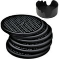 thumbnail image 2 of JUNWELL Silicone Coasters Set of 6 Absorbent Drink Coasters with Holder Cup Mat Non-Slip, Non-Stick Stay Put Deep Tray Coffee Cup Holder, 2 of 4
