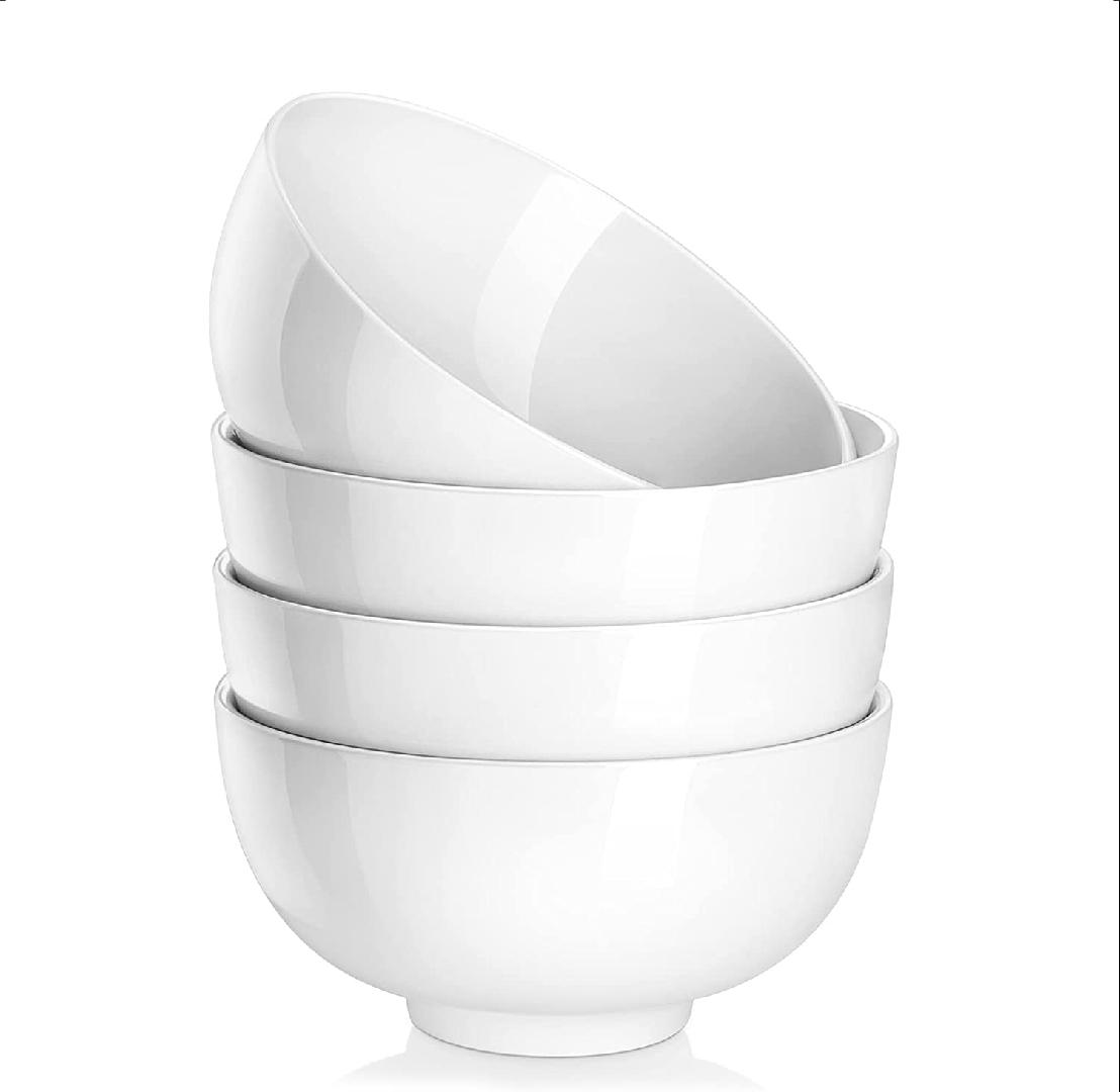 Porcelain Soup Bowls, 26 Ounce Large White Ramen Bowls Cereal Bowls