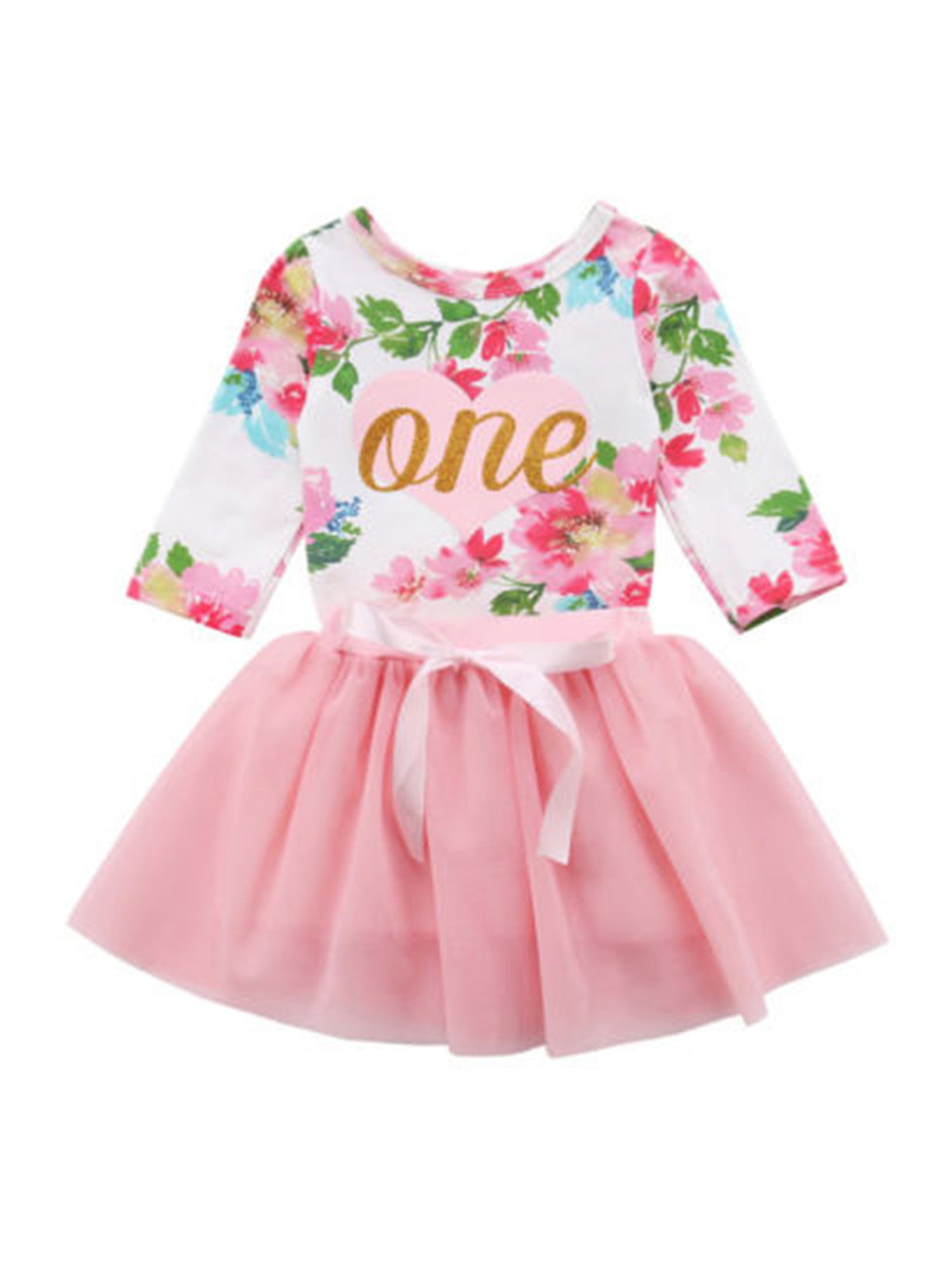 Details about   Baby Girl 1 Year Birthday Party Tutu Dress Sets Pink Outfits Clothes 12 Months
