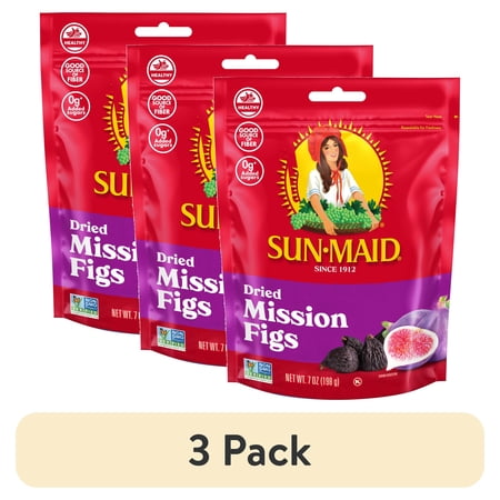 (3 pack) Sun-Maid® Dried Mission Figs 7oz Resealable Stand-up Bag