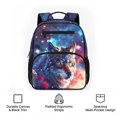 thumbnail image 6 of Pzuqiu Galaxy Wolf Print 13.5 Inch Kids School Backpack Water Resistant Padded Breathable Strap Lightweight Bookbag for Boys Girls Elementary Preschool Daily Use, 6 of 7