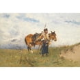 thumbnail image 2 of Jozef Brandt 14x11 Black Ornate Wood Framed Double Matted Museum Art Print Titled: Cossack Watchman, 2 of 5