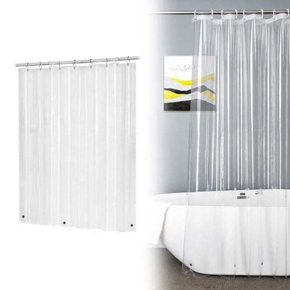 Jialinnn Contemporary Clear PEVA Shower Curtain Liner, 7.87 x 11. in