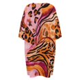 thumbnail image 5 of Pink Orange Wild Animal Print Sleepshirts For Sleeping Travels Loose Sleepdress Pajama Dress Soft Nightdress Sleepwear, 5 of 7