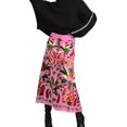 thumbnail image 4 of Women'S Skirt Midi Skirt Tropical Plant Print Pink Zipper A-Line Long Skirts Spring Summer Skirt Floral M, 4 of 9