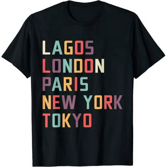 City Color T-Shirt, Unisex T-Shirt for Men and Woman (Black, Medium)