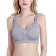 thumbnail image 2 of Full Bust Seamless Full coverage Nursing Maternity Bras Bralette S-XXL adjustable shoulder strap Gray L, 2 of 6