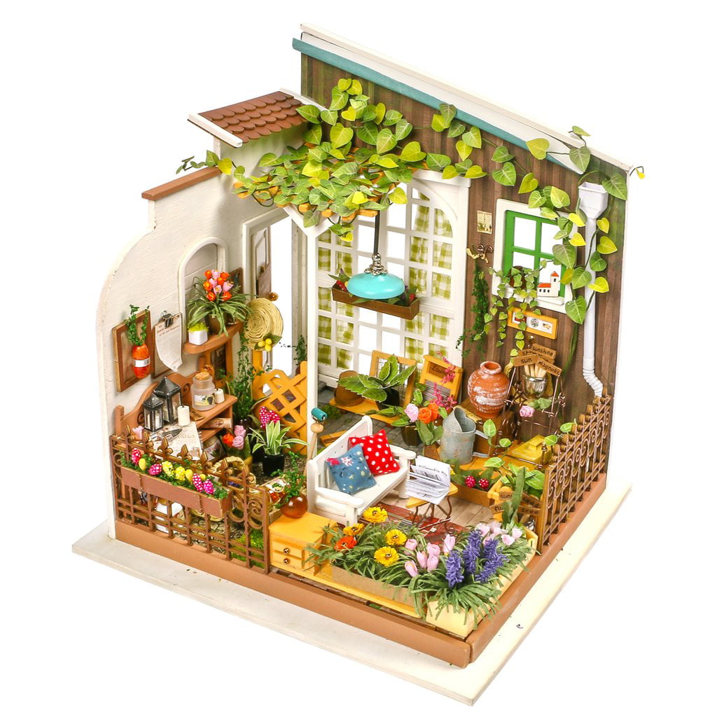Robotime 3D DIY House Locus's Sitting Room Wooden Puzzle Handmade Home Miniature 