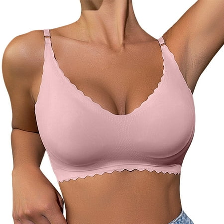 FANGMONE Racerback Bras for Women Cutlets Bra Inserts Push up Front Closure Bras Plus Size Sport Bra Top Tank Tops with Built in Bras Workout Wireless Lace Bras Discounted Items for Sale