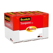 Scotch Transparent Tape, 3/4 in. x 1000 in., 4 Boxes/Pack