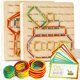 thumbnail image 1 of Geoboard de madera CHEROSIN, paquete de 2 unidades para niños de 3 a 6 años, con tarjetas, 1 of 6