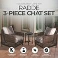 thumbnail image 5 of Four Seasons Courtyard Radde 3 Pc Woven Wicker Deep Seating Chat Set, Beige, 5 of 6