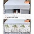 thumbnail image 7 of Sage Green Flower Wrap Around Bed Skirts for King Bed 18" Drop,Bed Skirt with Adjustable Elastic Belt Dust Ruffle Bed Valance for Bedroom Hotel Luxury Watercolor Gradient Retro Floral Bed Frame Cover, 7 of 7