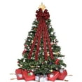 thumbnail image 2 of Red Ribbon Christmas Tree Decorations Christmas Tree Big Red Hat, Linen Lattice Bow, Gift Box Packaging Decoration, Big Bow New Year Party Wedding Decoration, 2 of 7