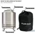 thumbnail image 2 of Solo Stove Mesa XL Tabletop Fire Pit with Stand | Low Smoke Outdoor Mini Fire for Urban & Suburbs | Fueled by Pellets or Wood, Stainless Steel, With Travel Bag, H: 8.6" x D: 7", 2.3 lbs, Silver, 2 of 8