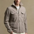 thumbnail image 4 of Men's Casual Long-Sleeve Button-Down Shirt Jacket (Shacket) with Flap Pockets, Khaki, Size XXXL, 4 of 4