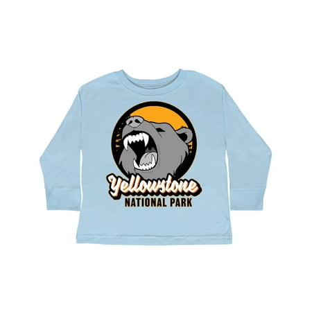 

Inktastic Yellowstone Growling Bear Gift Toddler Boy or Toddler Girl Long Sleeve T-Shirt