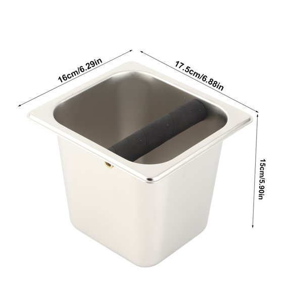 Caja De Golpe De Café, Caja De Golpe De Café De Acero Contenedor Inoxidable De Residuos De Posos De Café De Alta Resistencia Caja De Golpe De Molienda Contenedor De Discos De