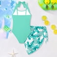 thumbnail image 3 of Girls Tankini Swimsuits 10-12 3pcs Soft Bathing Suit Adjustable Straps Hawaiian Bikini Sets Ruched Rash Guard Girls Swimwear Tankini Summer Girl's Swimwear, 3 of 7