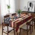 thumbnail image 6 of Retro American Flag Table Cloth Waterproof Tablecloths, Vintage Shabby US Flag Tablecloth Dining Table Cover for Kitchen Party Tabletop Outdoor, Rectangle Tablecloth 60x84 Inch, 6 of 9