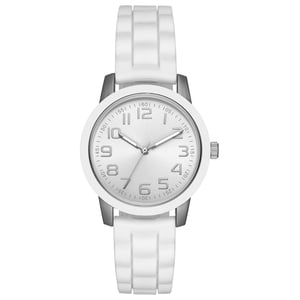 Time and Tru Women's Easy Read Silicone Watch, White