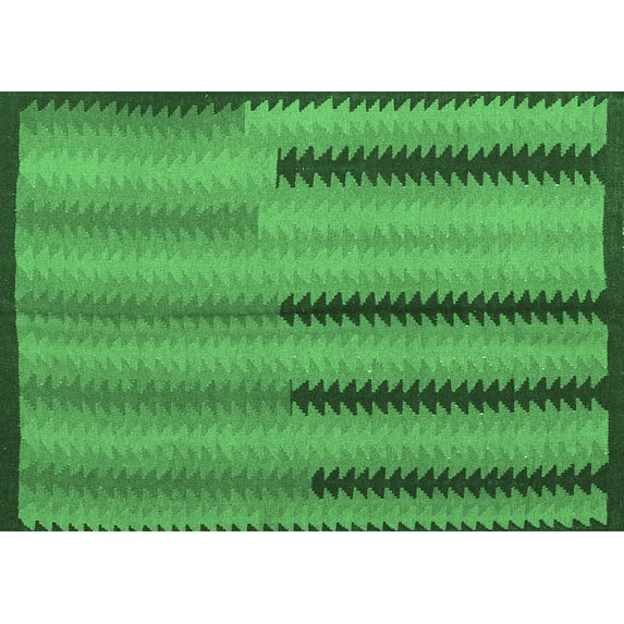 Ahgly Company Indoor Rectangle Southwestern Emerald Green Country Area Rugs, 3' x 5'