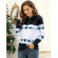thumbnail image 3 of GymChoice Womens Christmas Sweatshirt Ugly Wavy Snowman Print Zip-Up Long Sleeve Shirt Fall Holiday Pullover, 3 of 6