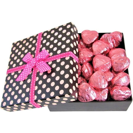 Valentines Chocolate Raspberry Cremes Hearts Pokodot Gift Box by It's Delish - Great Valentines Day Gift - New Year Events Fathers Mother Day Family Parties Valentines Anniversary - Kosher, Non-Dairy