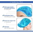 thumbnail image 3 of Disposable Bouffant Caps, 21inches Hair Net, Elastic Dust Cap for Food Service, Sleeping Head Cover (Blue), 3 of 6