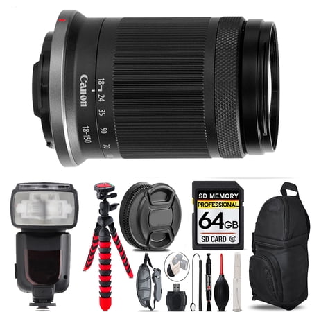 Canon RF-S 18-150mm f/3.5-6.3 IS STM Lens + Special Bundle- 64GB Kit