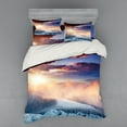 thumbnail image 2 of Ambesonne Winter Bedding Set 3 Pcs, Carpathia Ukraine Europe, Twin, Peach White Blue, 2 of 3
