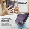 thumbnail image 3 of Dteck Magnetic PU Leather Case for iPhone 16E (2025), Compatible with MagSafe Accessory, Detachable Wallet RFID Blocking Card Holder Ring Stand Shockproof Protective Phone Case, Purple, 3 of 7