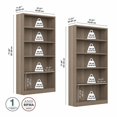 thumbnail image 6 of Pemberly Row Tall 5 Shelf Bookcase in Ash Gray (Set of 2) - Engineered Wood, 6 of 7
