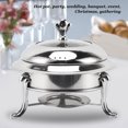 thumbnail image 3 of Ensemble de Buffet de Chafing Dish, Réchauffeur de Buffet Rond, Serveurs et Réchauffeurs de Buffet avec Couvercle, Acier Inoxydable, Serveur de Traiteur Portable pour Chauffage au Carburant pour Mariage, Fêtes, 3 of 8