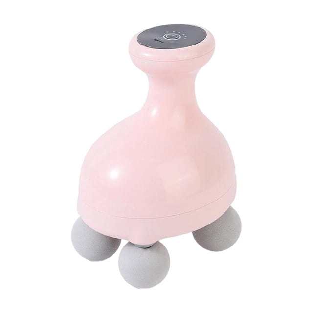 Masajeador corporal inalámbrico portátil con 6 velocidades y 4 cabezales para hombros, piernas y manos. rosa