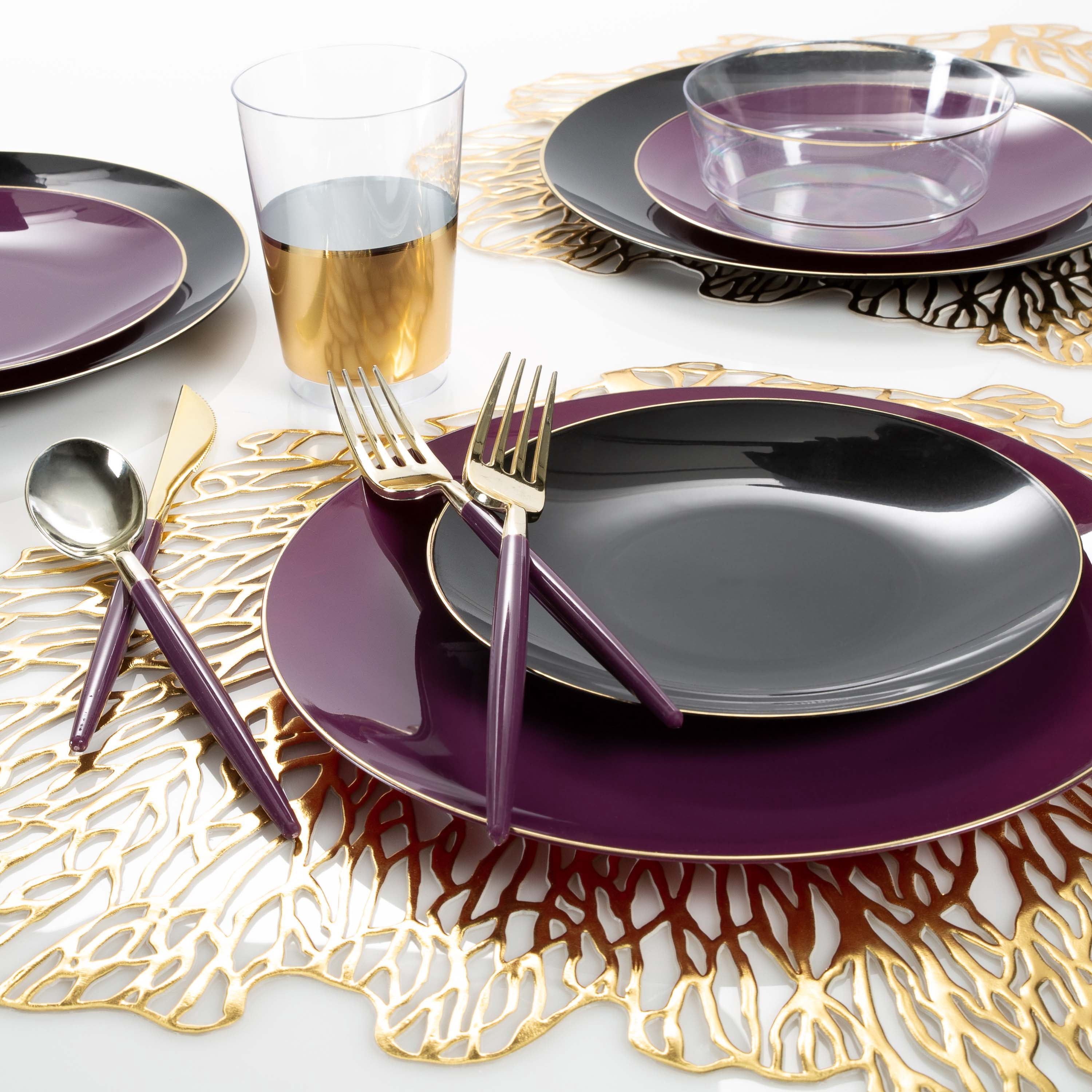 Home Details Set of Four Coral Shape Table Place Mat, Gold