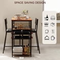 thumbnail image 4 of Bingirl Retro Handmade Wooden Dining Table Set: 2 Upholstered Chairs, Bistro with Storage Rack, Metal Frame, Ideal for Apartment Kitchens, 4 of 5
