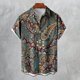thumbnail image 3 of ZHAOCHENG Camisa hawaiana de manga corta para hombre, de verano, con bolsillo frontal, estampado hawaiano, informal, de algodón, estilo funky, de lino para playa, camiseta Y2K para hombre., 3 of 5