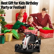Goldensoil 24V Kids Electric Go Kart,200W Dual Motor,High Speed Drift Kart,Variable Speed,FWD/REV,White