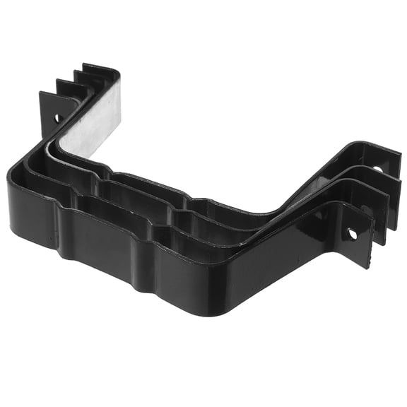 WEUVEB 4-Pack Black Aluminum Gutter Downspout Straps and Versatile for Secure Outdoor Use