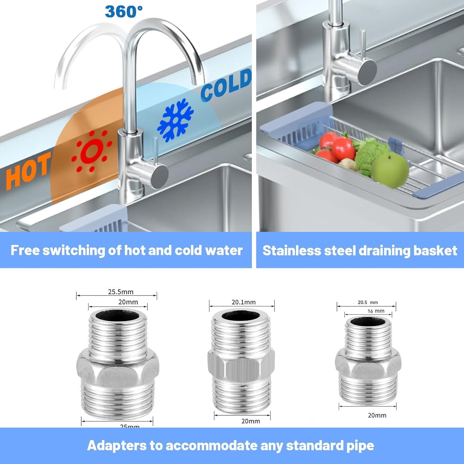 40" Sink with Worktop Freestanding Easy Installation Kitchen Dishwashing and Vegetable Drainage Washing clothes in the bathroom, etc. Can also be prevented in outdoor locations where water is needed