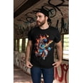 thumbnail image 5 of Astronado Cosmic Astronaut Graphic T-Shirt, Space-Themed Short Sleeve Tee - Galactical Guitarist Black XS-3XL, 5 of 6