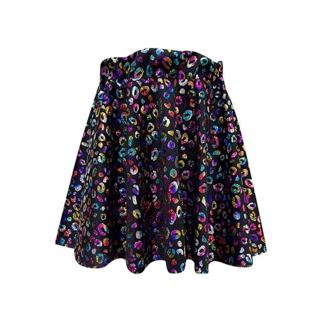 MIASHUI Girls Sparkly Sequin Skirt For Daily Wear Performance Party Outfit Versatile Half Skirt Stylish With Tees And Tops Black,2-4Years