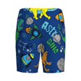 thumbnail image 5 of Naloa Dinosaur In Space Men's Short Pajama Pants, Lounge Comfort Shorts with Elasticized Waistband and Side Pockets - Medium, 5 of 9