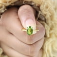 thumbnail image 2 of Vintage Peridot Gemstone Ring Stackable Delicate Promise Jewelry Engagement14k Gold Ring August Birthstone Solitaire Women Ring Gift For Her, 2 of 6